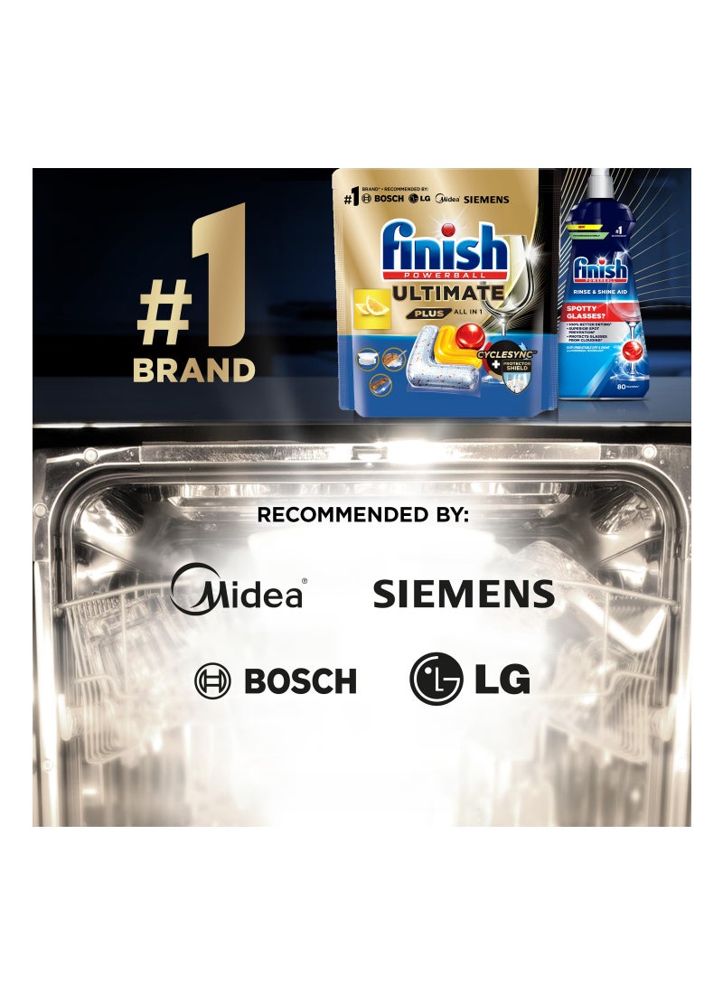 Finish Powerball Ultimate Plus Dishwasher Tablets Lemon Fragrance Scent 14 Tabs - Image 5